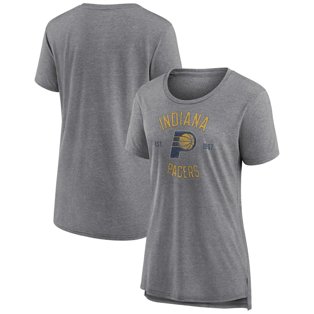 Heather Gray Indiana Pacers Women's Heritage Tri-Blend T-Shirt | NBA