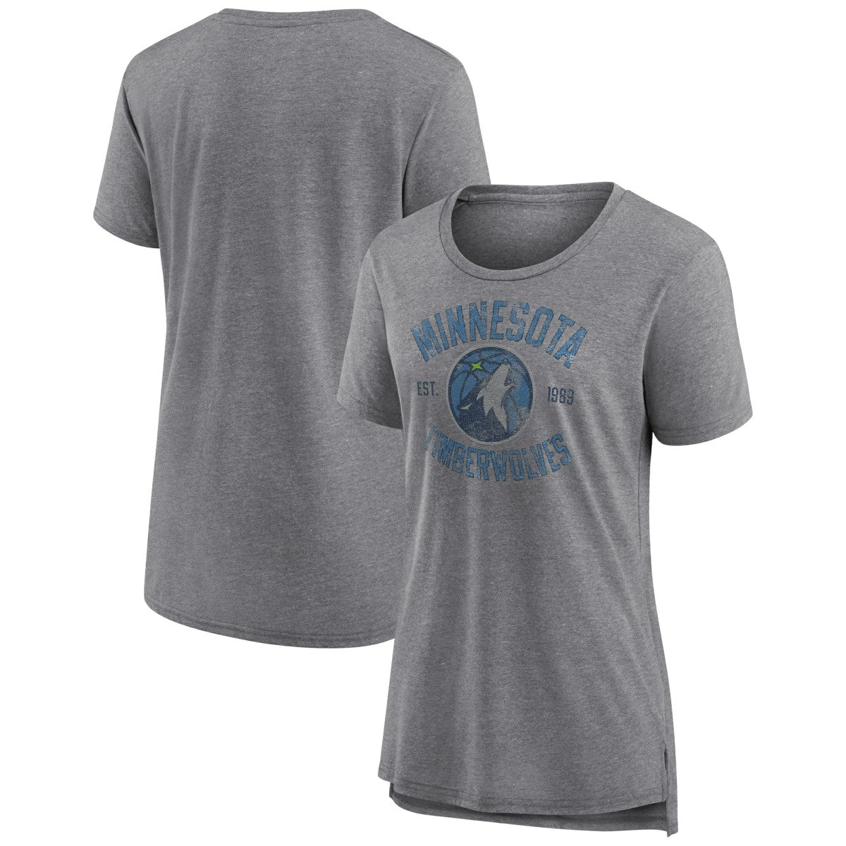 Heather Gray Minnesota Timberwolves Women's Heritage Tri-Blend T-Shirt | NBA