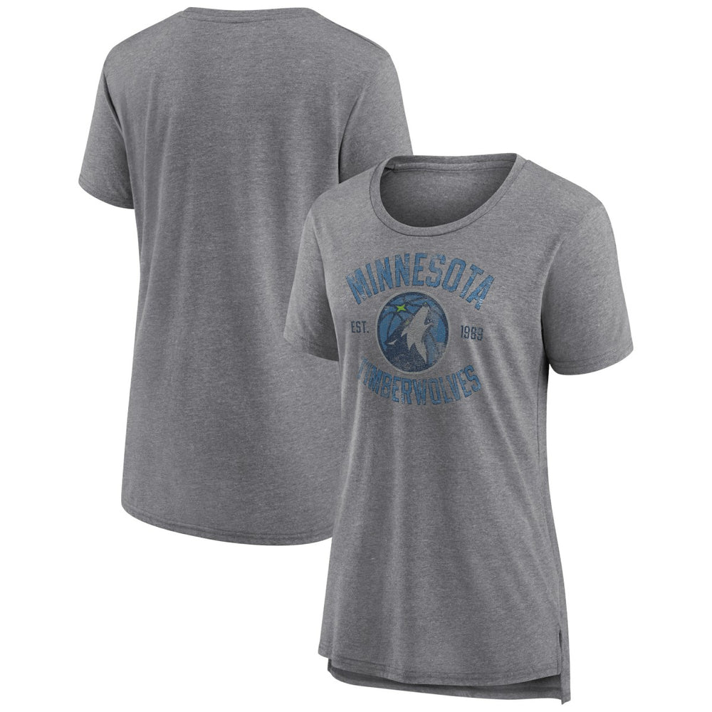 Heather Gray Minnesota Timberwolves Women's Heritage Tri-Blend T-Shirt | NBA