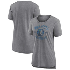 Heather Gray Minnesota Timberwolves Women's Heritage Tri-Blend T-Shirt | NBA