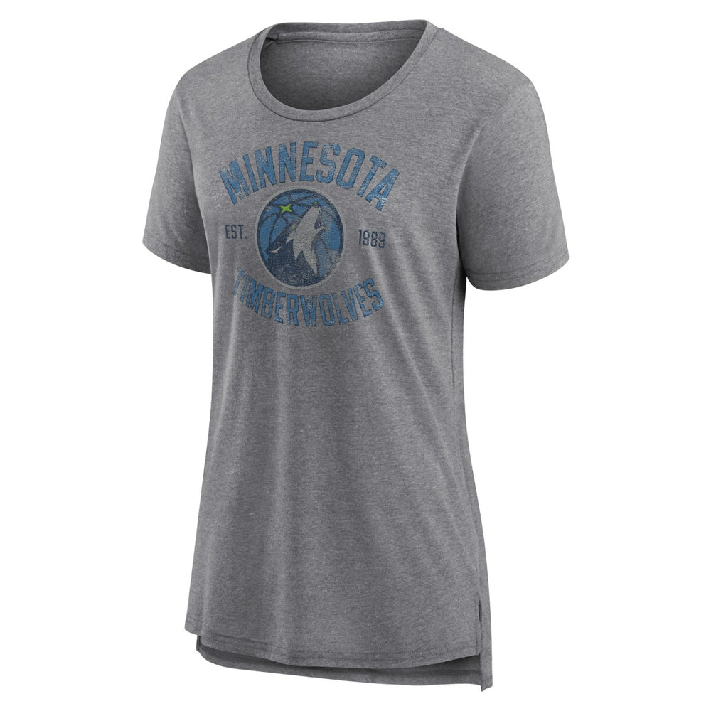 Heather Gray Minnesota Timberwolves Women's Heritage Tri-Blend T-Shirt | NBA