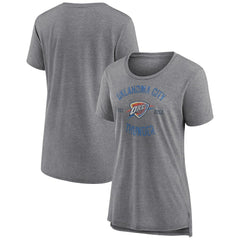 Heather Gray Oklahoma City Thunder Women's Heritage Tri-Blend T-Shirt | NBA