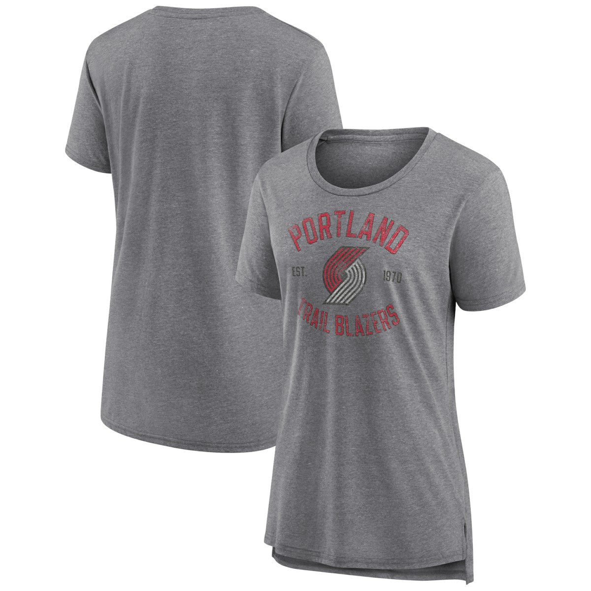 Heather Gray Portland Trail Blazers Women's Heritage Tri-Blend T-Shirt | NBA