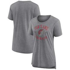 Heather Gray Portland Trail Blazers Women's Heritage Tri-Blend T-Shirt | NBA