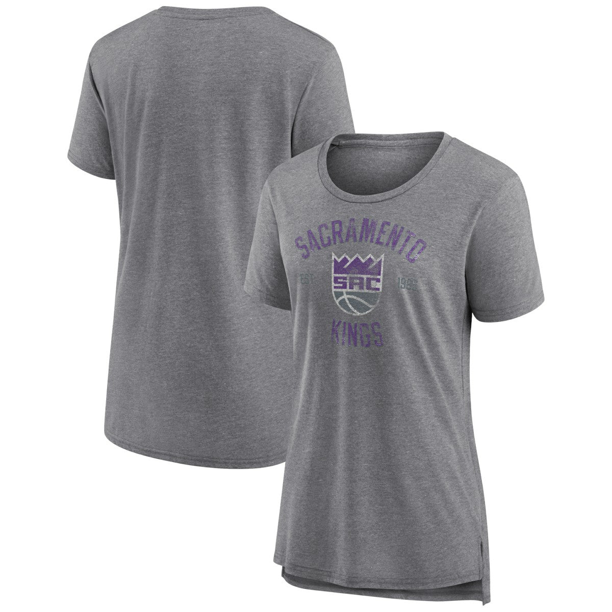 Heather Gray Sacramento Kings Women's Heritage Tri-Blend T-Shirt | NBA