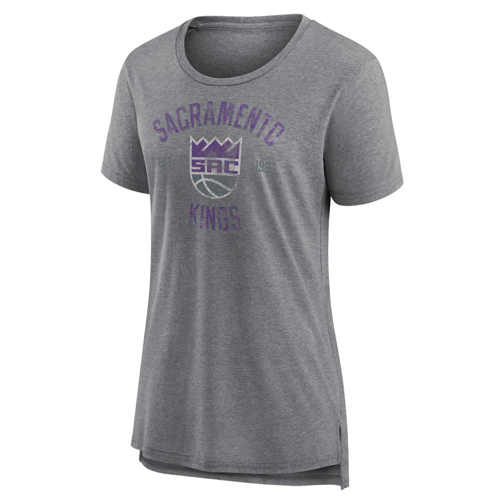Heather Gray Sacramento Kings Women's Heritage Tri-Blend T-Shirt | NBA