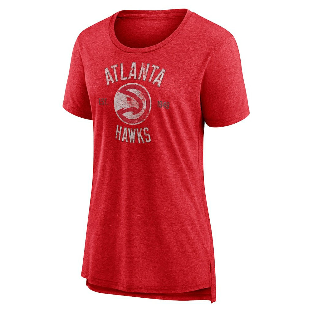 Heather Red Atlanta Hawks Women's Heritage Tri-Blend T-Shirt | NBA