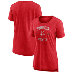 Heather Red Houston Rockets Women's Heritage Tri-Blend T-Shirt | NBA