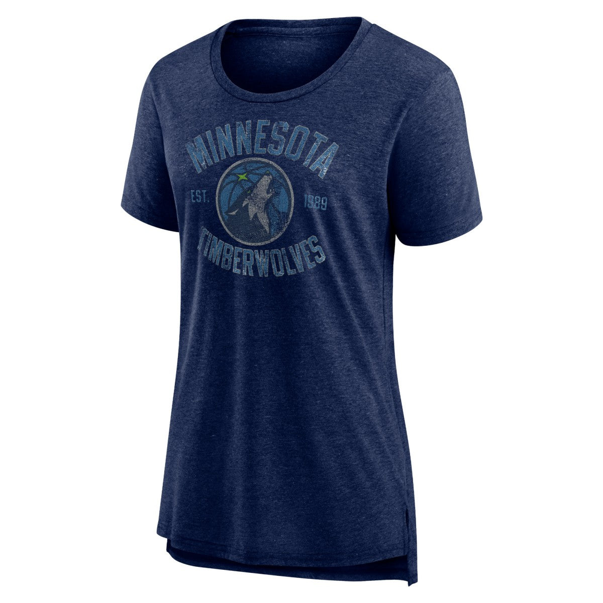 Heather Navy Minnesota Timberwolves Women's Heritage Tri-Blend T-Shirt | NBA
