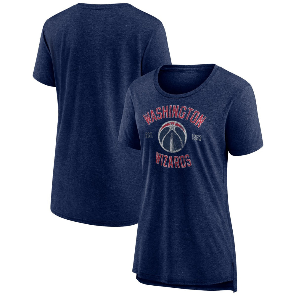 Heather Navy Washington Wizards Women's Heritage Tri-Blend T-Shirt | NBA