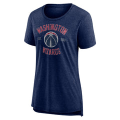 Heather Navy Washington Wizards Women's Heritage Tri-Blend T-Shirt | NBA