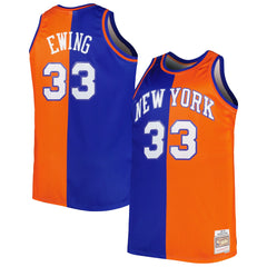 Blue/Orange Patrick Ewing New York Knicks Big & Tall Hardwood Classics 1991/92 Split Swingman Jersey | NBA