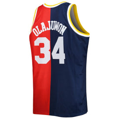 Navy/Red Hakeem Olajuwon Houston Rockets Big & Tall Hardwood Classics 1993/94 Split Swingman Jersey | NBA