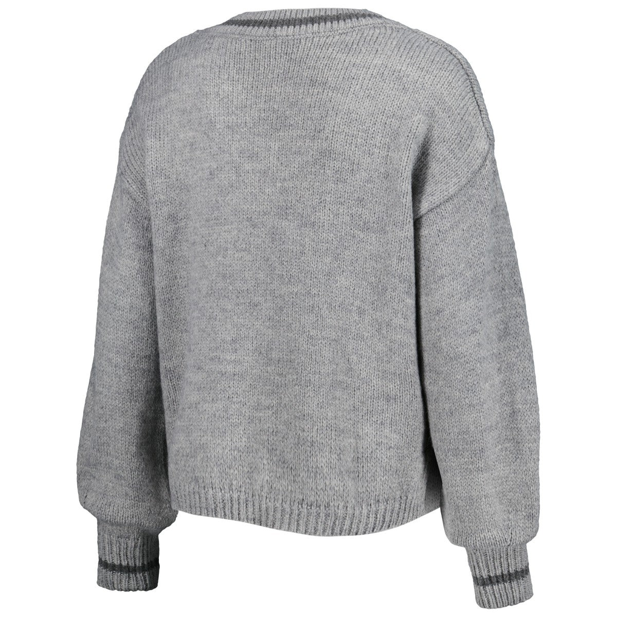 Gray Los Angeles Lakers Lusso Women's Scarletts Lantern Sleeve Tri-Blend V-Neck Pullover Sweater | NBA