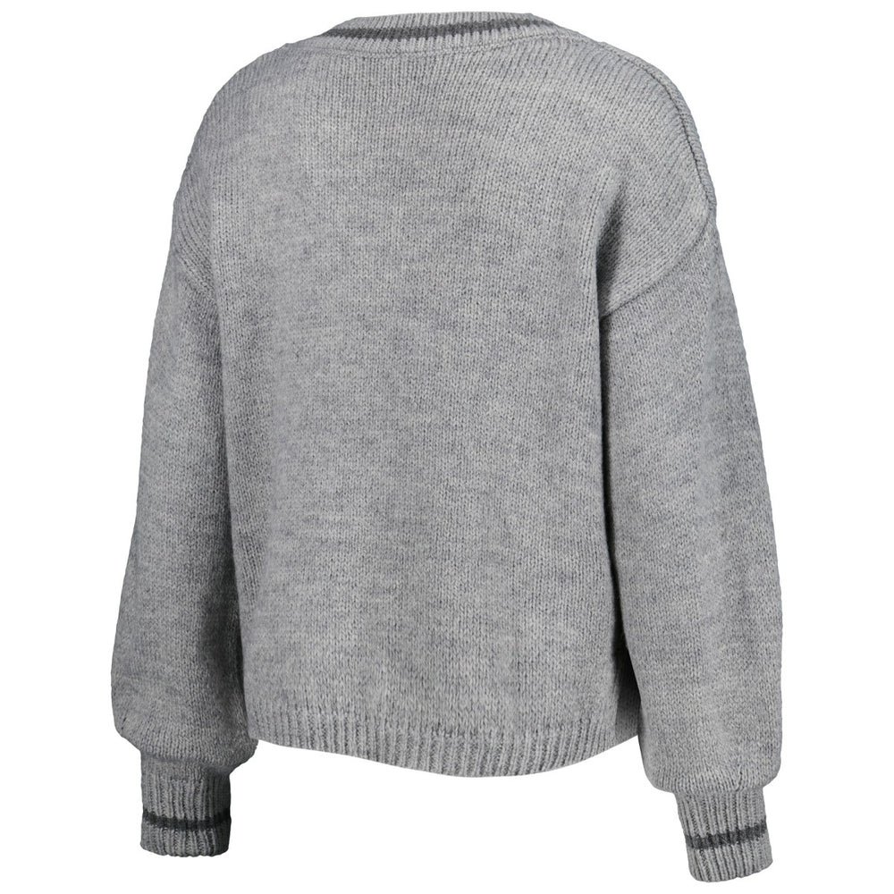 Gray Los Angeles Lakers Lusso Women's Scarletts Lantern Sleeve Tri-Blend V-Neck Pullover Sweater | NBA