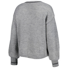 Gray Los Angeles Lakers Lusso Women's Scarletts Lantern Sleeve Tri-Blend V-Neck Pullover Sweater | NBA