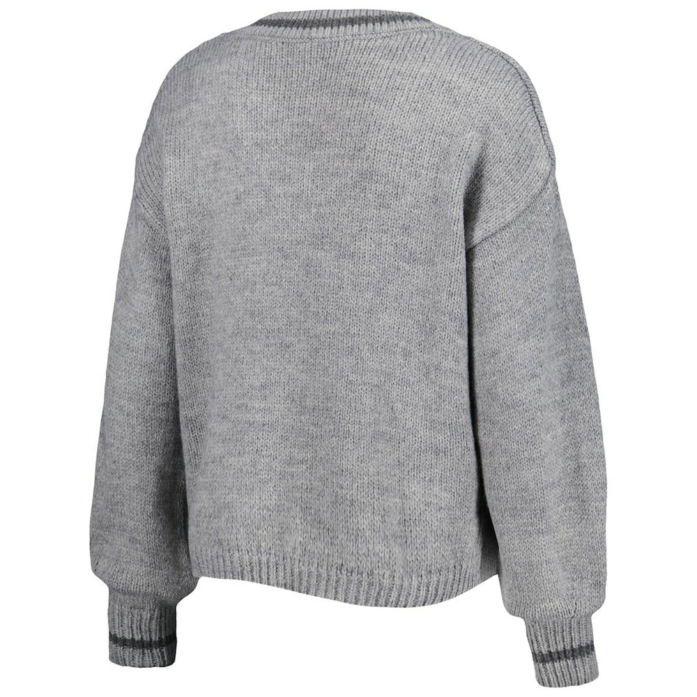 Gray Philadelphia 76ers Lusso Women's Scarletts Lantern Sleeve Tri-Blend V-Neck Pullover Sweater | NBA