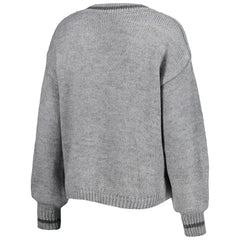 Gray Philadelphia 76ers Lusso Women's Scarletts Lantern Sleeve Tri-Blend V-Neck Pullover Sweater | NBA