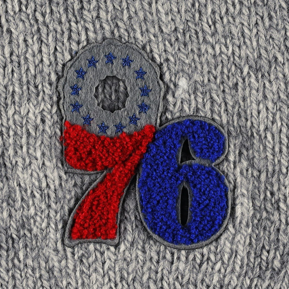 Gray Philadelphia 76ers Lusso Women's Scarletts Lantern Sleeve Tri-Blend V-Neck Pullover Sweater | NBA