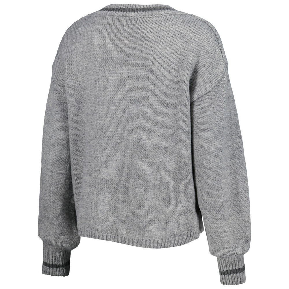 Gray Phoenix Suns Lusso Women's Scarletts Lantern Sleeve Tri-Blend V-Neck Pullover Sweater | NBA