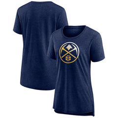 Heather Navy Denver Nuggets Women's Gradient Logo Tri-Blend T-Shirt sale | NBA