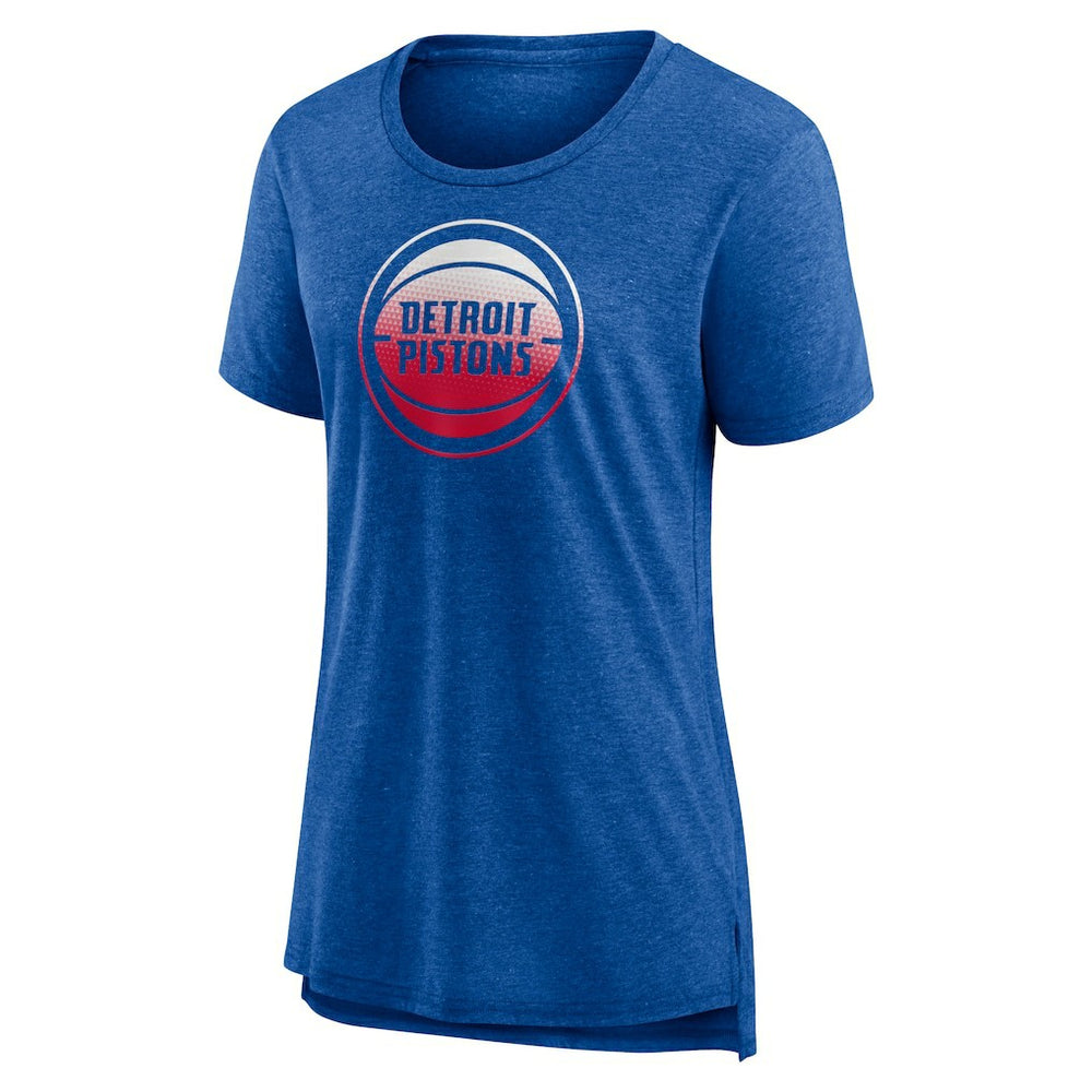 Heather Blue Detroit Pistons Women's Gradient Logo Tri-Blend T-Shirt sale | NBA