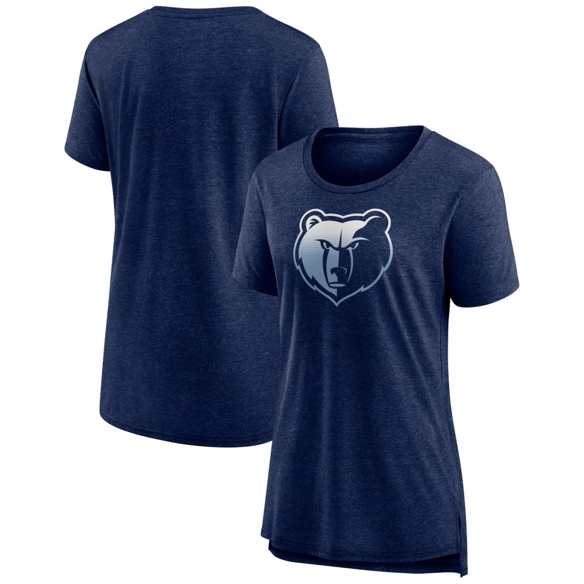 Heather Navy Memphis Grizzlies Women's Gradient Logo Tri-Blend T-Shirt | NBA