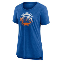 Heather Blue New York Knicks Women's Gradient Logo Tri-Blend T-Shirt | NBA