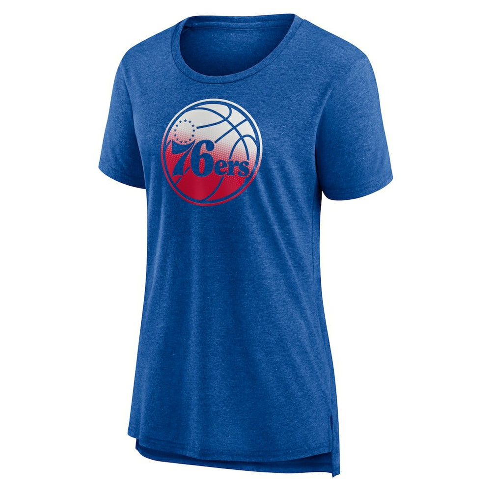 Heather Red Philadelphia 76ers Women's Gradient Logo Tri-Blend T-Shirt | NBA