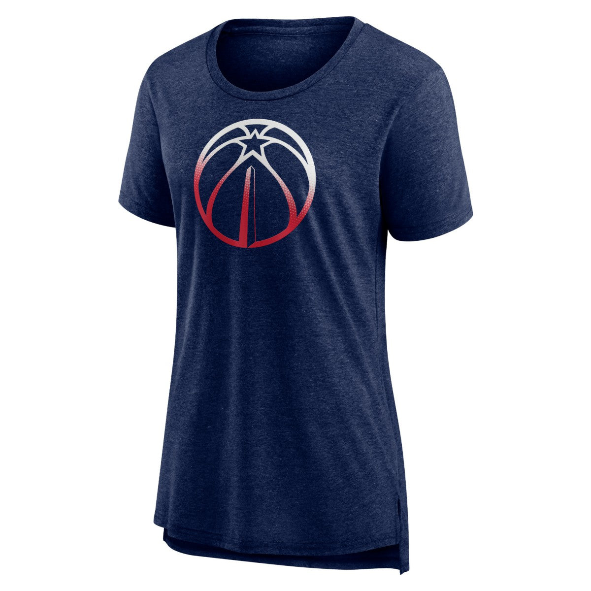 Heather Navy Washington Wizards Women's Gradient Logo Tri-Blend T-Shirt | NBA