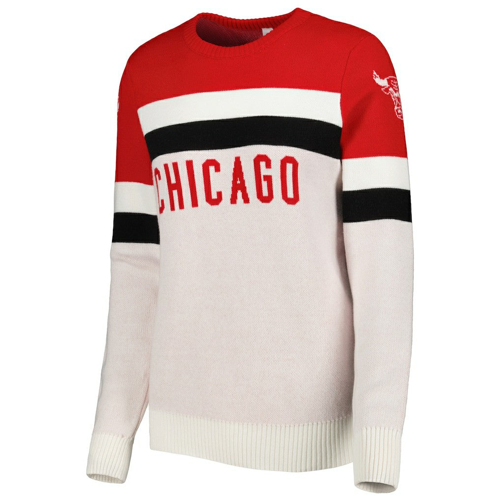 Red/Cream Chicago Bulls Lusso Women's Dominique Pullover Sweater | NBA