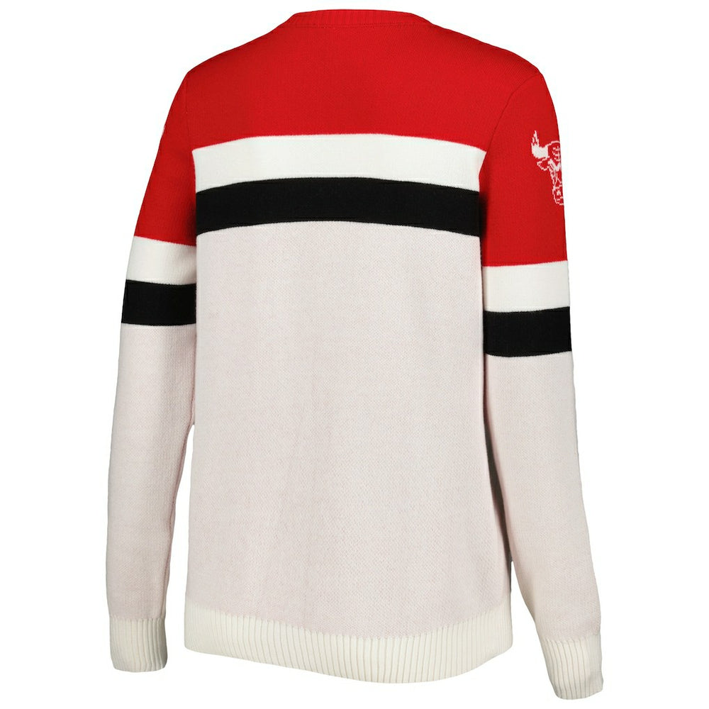 Red/Cream Chicago Bulls Lusso Women's Dominique Pullover Sweater | NBA