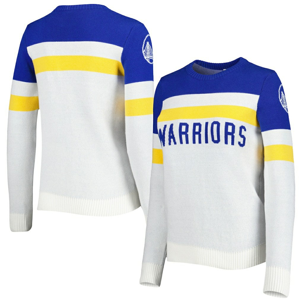 Royal/Cream Golden State Warriors Lusso Women's Dominique Pullover Sweater sale | NBA