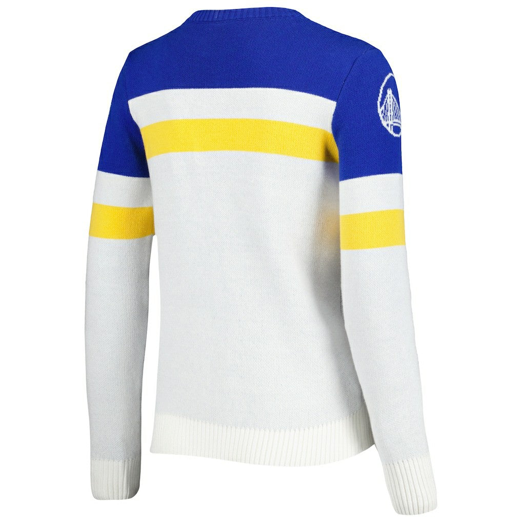 Royal/Cream Golden State Warriors Lusso Women's Dominique Pullover Sweater sale | NBA
