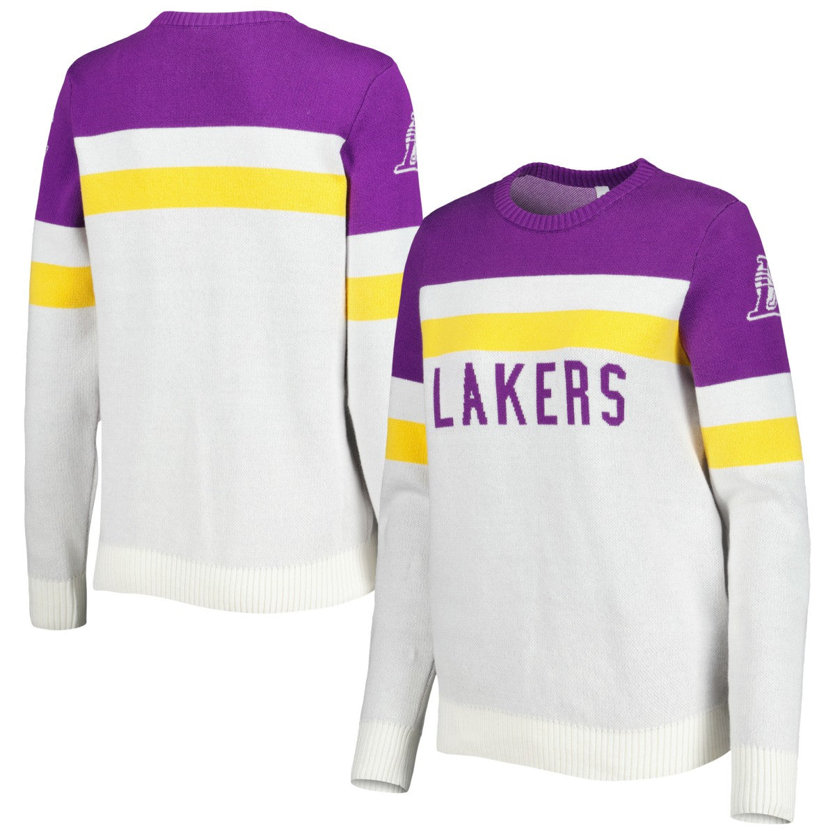 Purple/Cream Los Angeles Lakers Lusso Women's Dominique Pullover Sweater | NBA