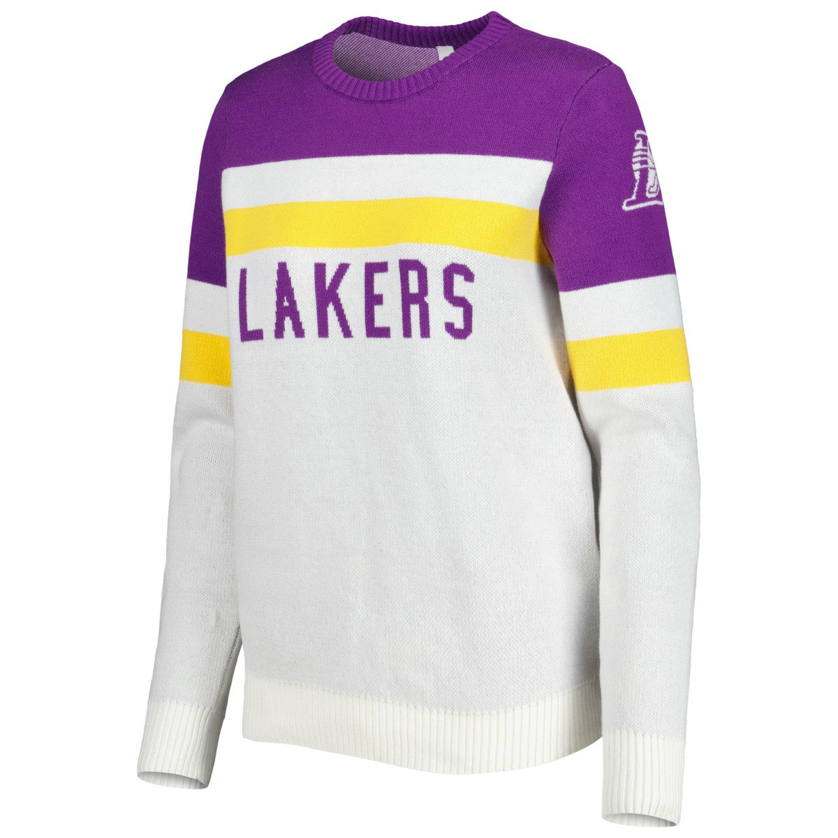 Purple/Cream Los Angeles Lakers Lusso Women's Dominique Pullover Sweater | NBA