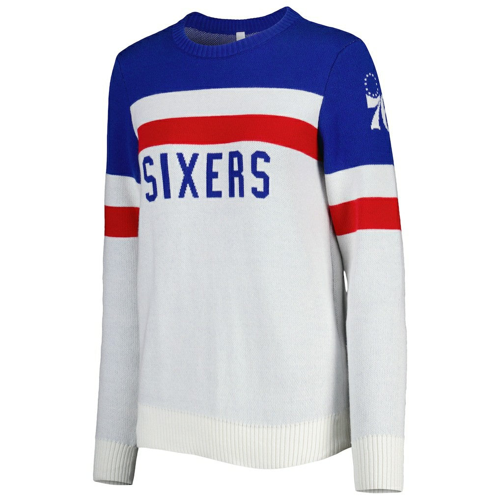 Royal/Cream Philadelphia 76ers Lusso Women's Dominique Pullover Sweater | NBA