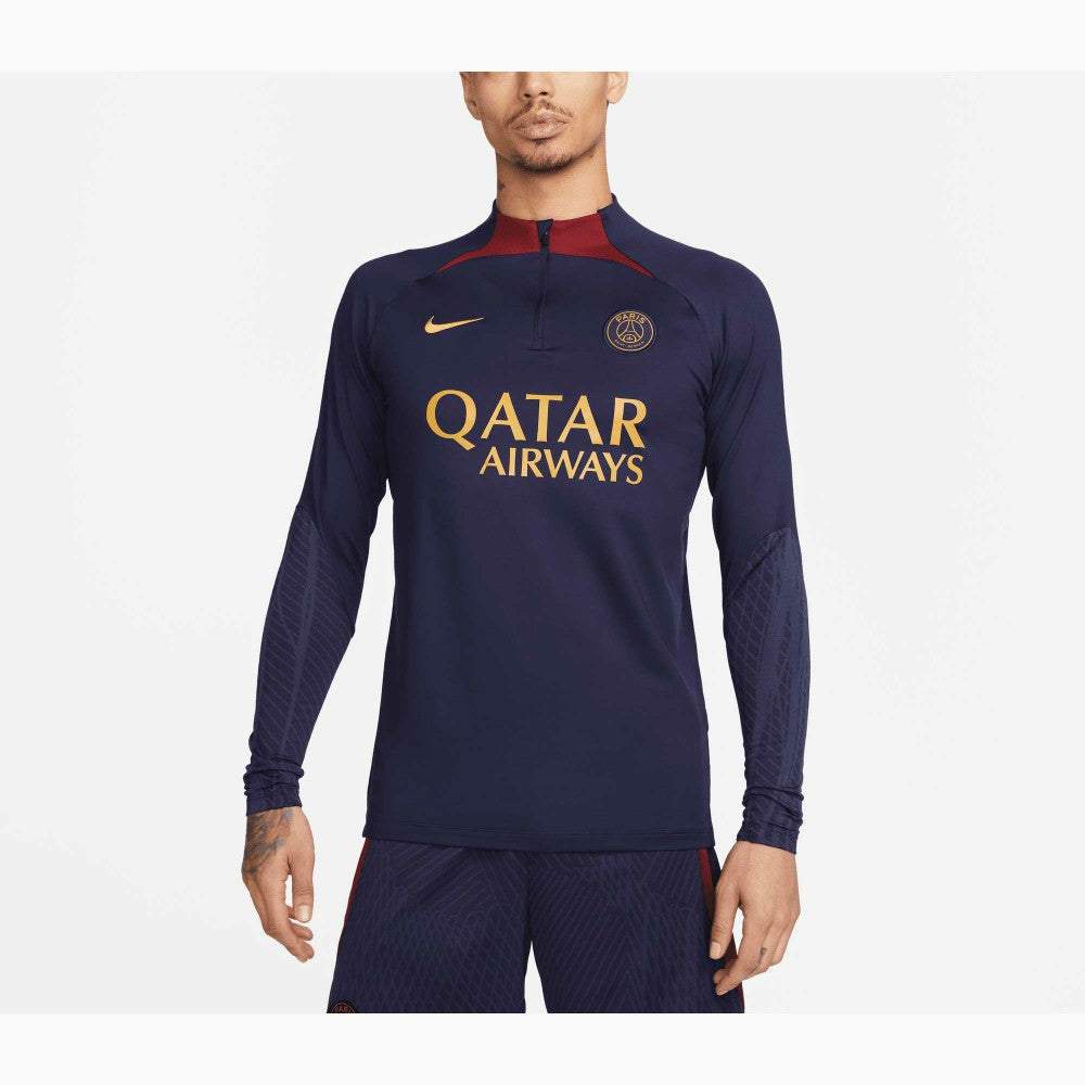 Paris Saint-Germain 2023/24 Strike Drill Performance Raglan Quarter-Zip Long Sleeve Top