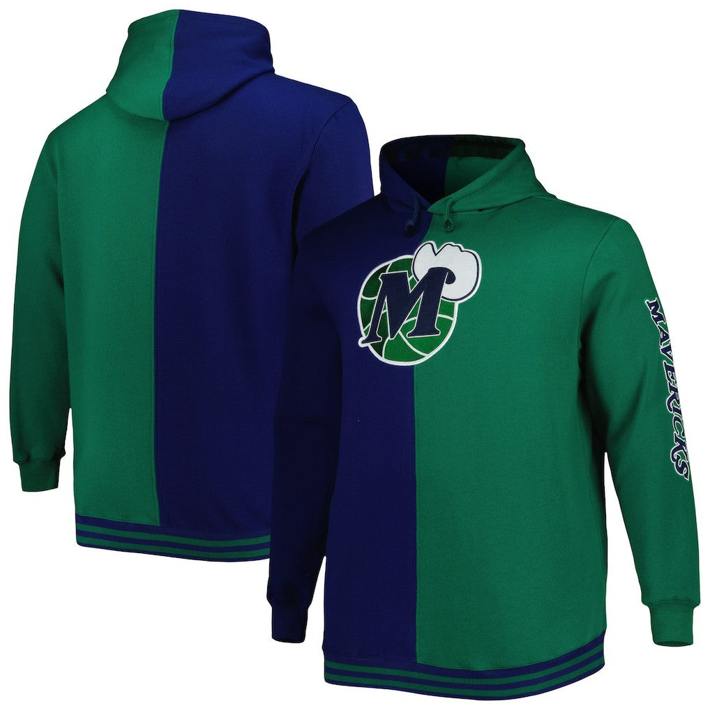 Navy/Green Dallas Mavericks Hardwood Classics Big & Tall Hardwood Classics Split Pullover Hoodie sale | NBA