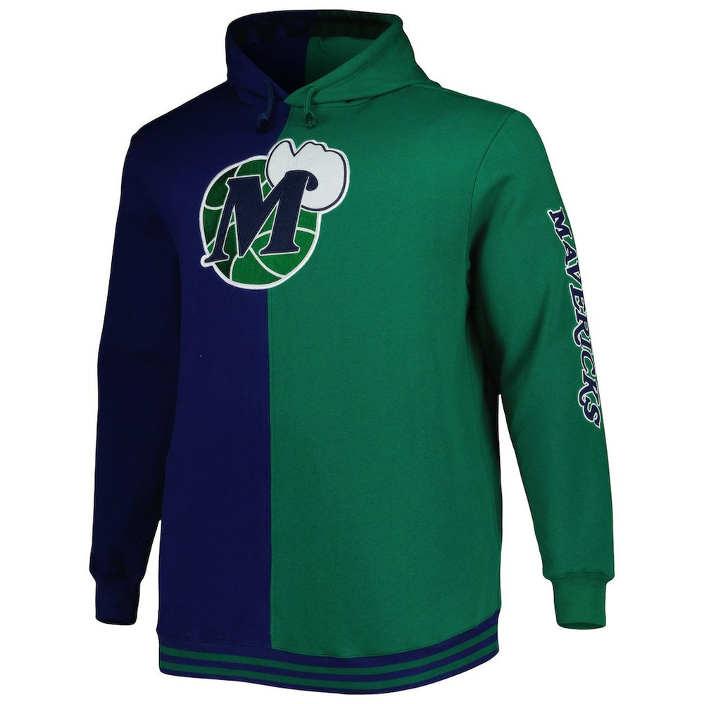 Navy/Green Dallas Mavericks Hardwood Classics Big & Tall Hardwood Classics Split Pullover Hoodie sale | NBA