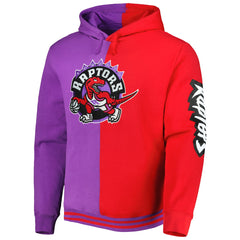 Purple/Red Toronto Raptors Big & Tall Hardwood Classics Split Pullover Hoodie | NBA