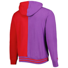 Purple/Red Toronto Raptors Big & Tall Hardwood Classics Split Pullover Hoodie | NBA