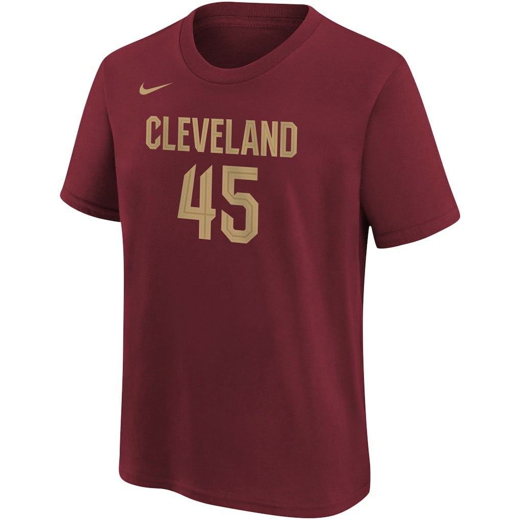 Wine Donovan Mitchell Cleveland Cavaliers Youth Icon Edition Name & Number T-Shirt sale | NBA