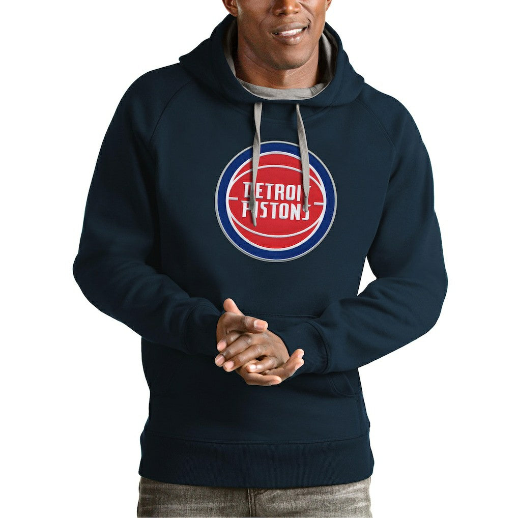 Navy Detroit Pistons Antigua Team Logo Victory Pullover Hoodie sale | NBA