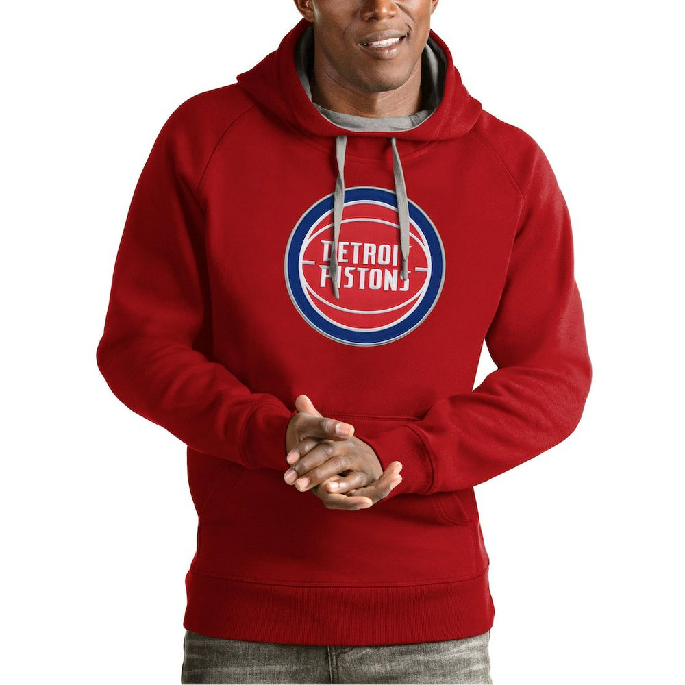 Red Detroit Pistons Antigua Team Logo Victory Pullover Hoodie sale | NBA