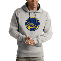 Heather Gray Golden State Warriors Antigua Team Logo Victory Pullover Hoodie sale | NBA