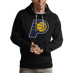Black Indiana Pacers Antigua Team Logo Victory Pullover Hoodie | NBA