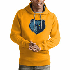 Gold Memphis Grizzlies Antigua Team Logo Victory Pullover Hoodie | NBA