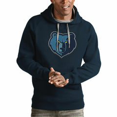Navy Memphis Grizzlies Antigua Team Logo Victory Pullover Hoodie | NBA