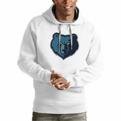 White Memphis Grizzlies Antigua Team Logo Victory Pullover Hoodie | NBA